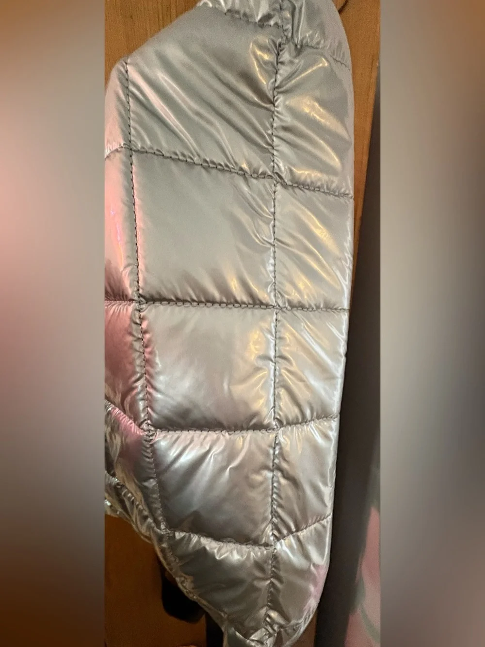VeeCollective Porter Quilted Laptop Sleeve- Metallic Silver (fits up to 16”)